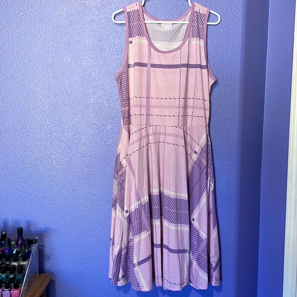 Lularoe purple plaid dress